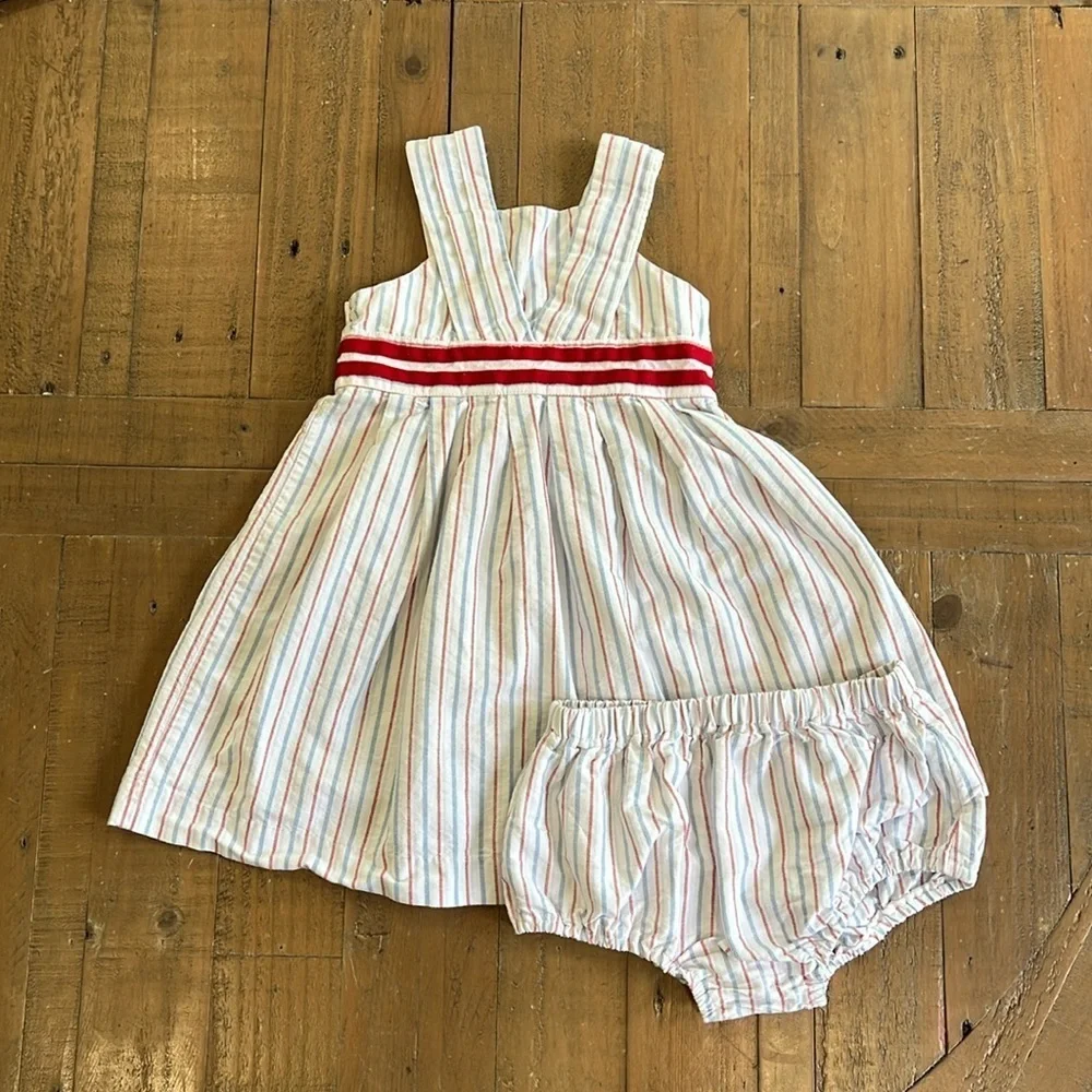 Janie and jack red white and blue tunic and bloomer set